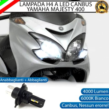 Lampada Singola H4 LED 4000 Lumen per YAMAHA Majesty 400 2009-2014