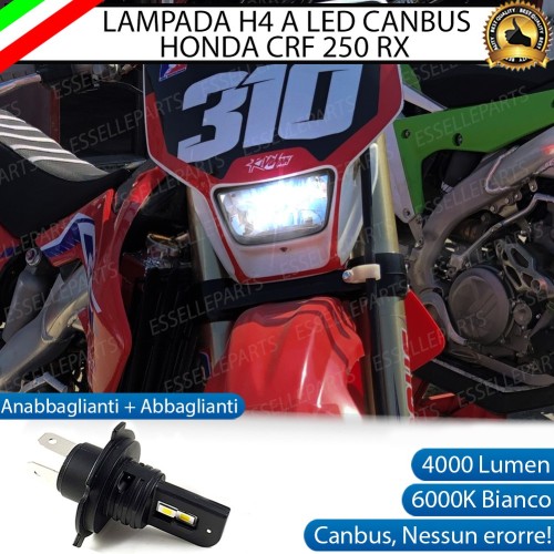 Lampada Singola H4 LED 4000 Lumen per HONDA CRF 250 RX 2020 Enduro