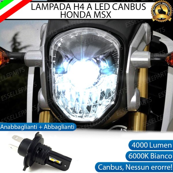 Lampada Singola H4 LED 4000 Lumen per HONDA MSX 125 2013-2015