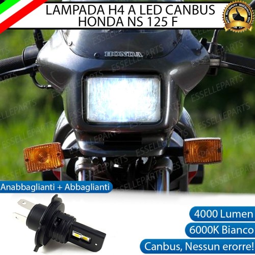 Lampada Singola H4 LED 4000 Lumen per HONDA NS 125 F 1985-1990