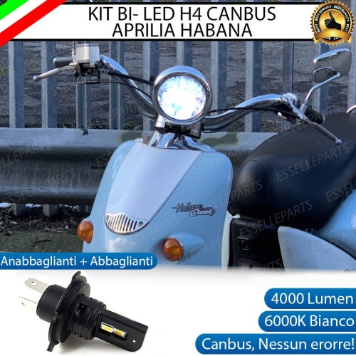 Lampada Singola LED H4 4000 Lumen per APRILIA Habana 125 1999-2001 Custom