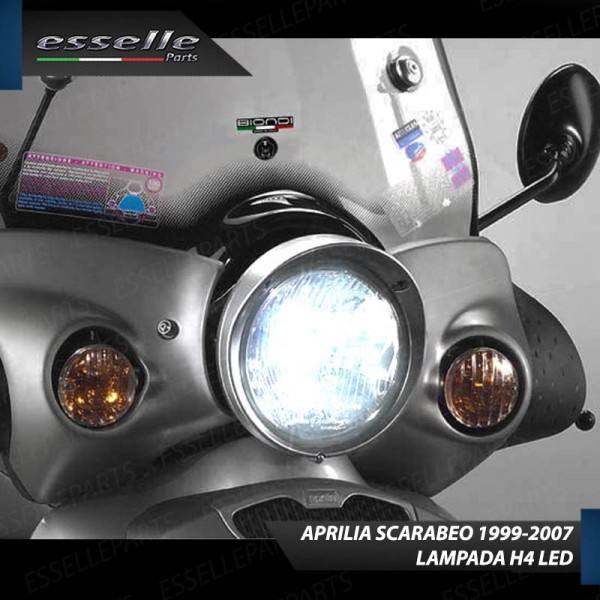 Lampada Singola LED H4 4000 Lumen per APRILIA Scarabeo 150 2000-2002 Cat
