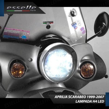 Lampada Singola LED H4 4000 Lumen per APRILIA Scarabeo 150 2000-2002 Cat
