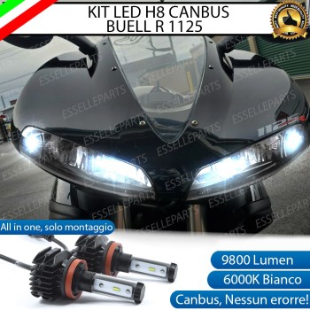 Kit Full LED Coppia H8 9800 LUMEN Anabbagliante Buell 1125 R 2007-2011