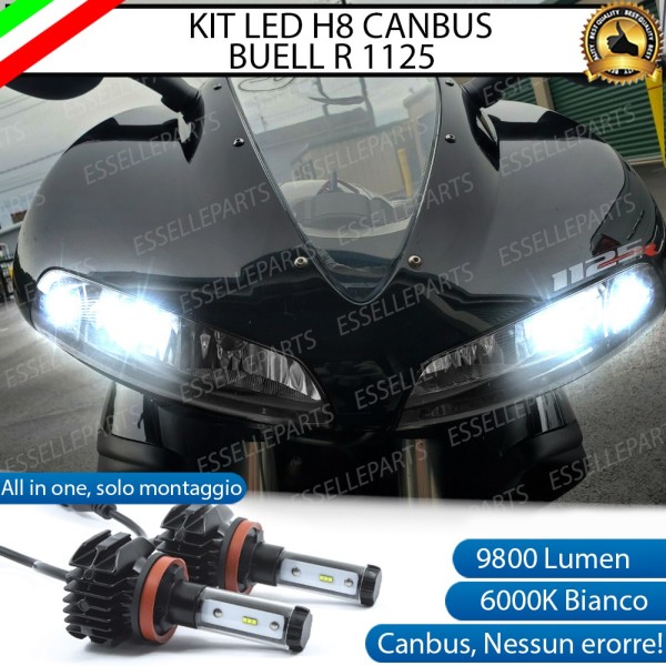 Kit Full LED Coppia H8 9800 LUMEN Abbagliante Buell 1125 R 2007-2011