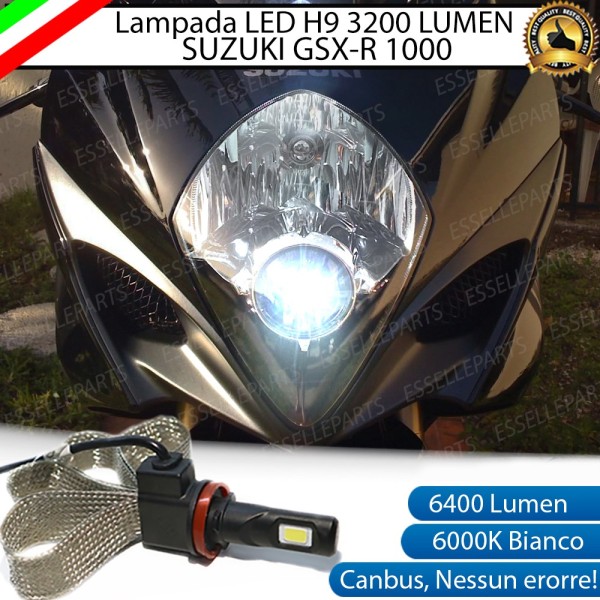 Kit Full LED Lampada H9 3200 Lumen Abbaglianti per SUZUKI GSX R 1000 (2006 -2008)