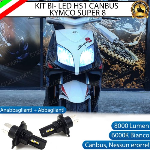Coppia Lampade HS1 LED 8000 Lumen per KYMCO Super 8 125 2008-2013
