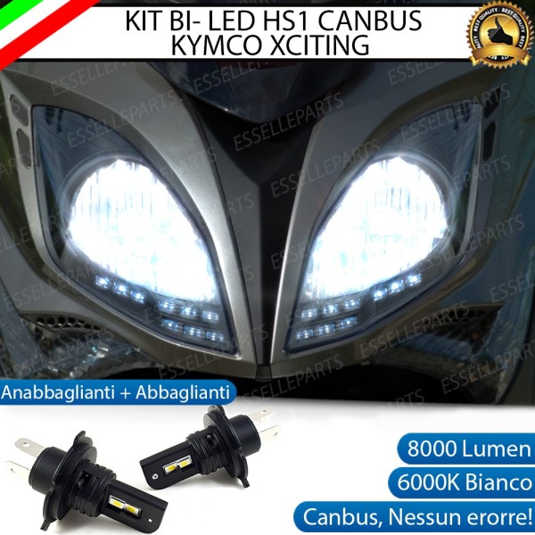 Coppia Lampade HS1 LED 8000 Lumen per KYMCO Xciting 300i 2007-2014 R