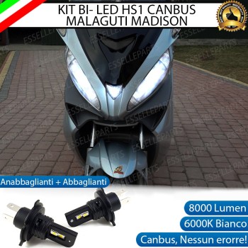 Coppia Lampade HS1 LED 8000 Lumen per MALAGUTI Madison 250 2007-2012 3