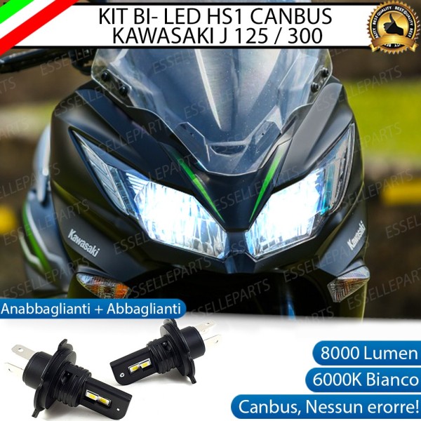Coppia Lampade HS1 LED 8000 Lumen per KAWASAKI J 300 2014-2016 ABS