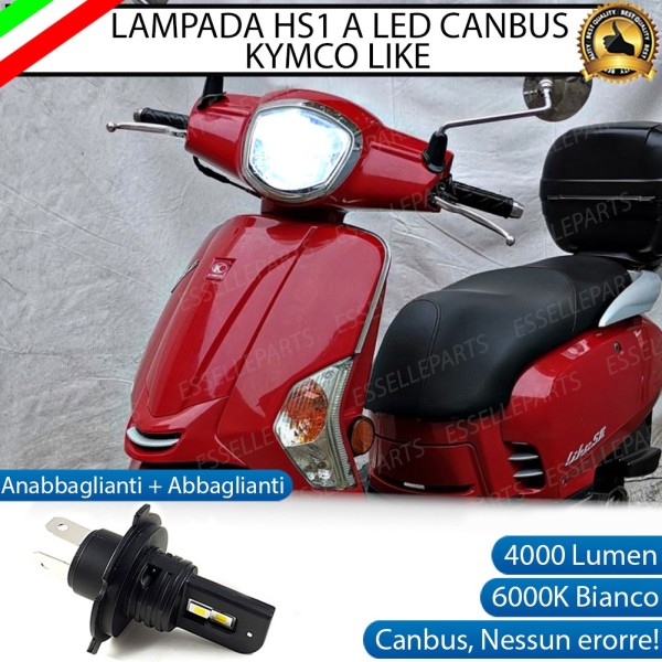 Lampada Singola HS1 LED 4000 Lumen per KYMCO Like 125 2017-2019 E4
