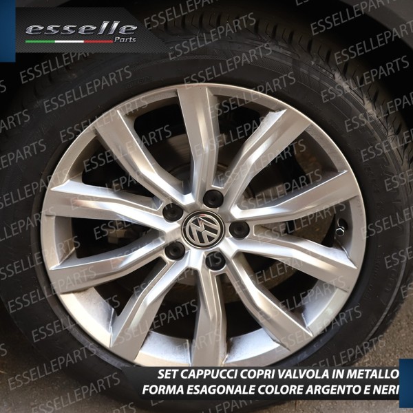 Set 4 Tappi Coprivalvola Neri in alluminio per Opel Corsa E