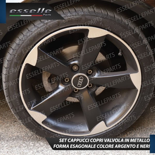 Set 4 Tappi Coprivalvola Neri in alluminio per Opel Corsa E