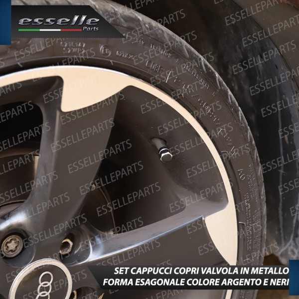 Set 4 Tappi Coprivalvola Neri in alluminio per Opel Corsa E