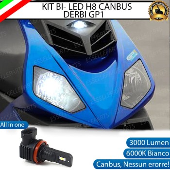 Lampada Singola Anabbagliante LED H8 3000 Lumen per DERBI GP1 250 2008-2012 Racing