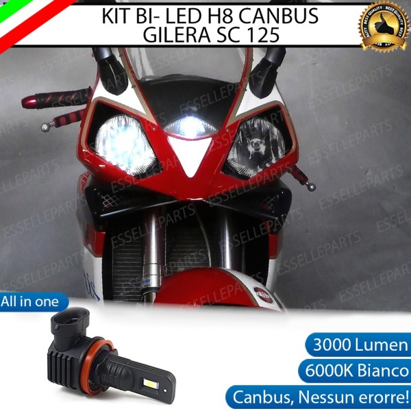 Lampada Singola Anabbagliante LED H8 3000 Lumen per GILERA SC 125 2006-2008