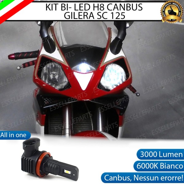 Lampada Singola Abbagliante LED H8 3000 Lumen per GILERA SC 125 2006-2008
