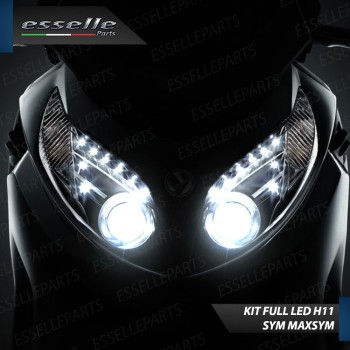 Kit Full LED Coppia H11 9600 Lumen 6000k Bianco per SYM MaxSym 400 2021 i