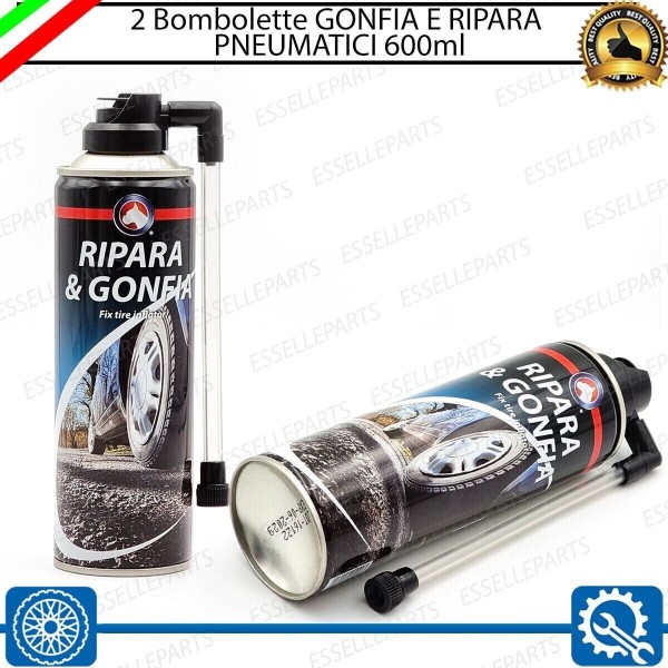 2 Bombolette Ripara Gomme Moto Scooter Gonfia e ripara Pneumatici 300ml per Vespa