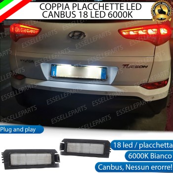 Coppia placchette luci targa 18 LED 6000K Hyundai Tucson Restyling dal 07/2018 Coppia placchette luci targa 18 LED 6000K Hyundai Tucson Restyling dal 07/2018