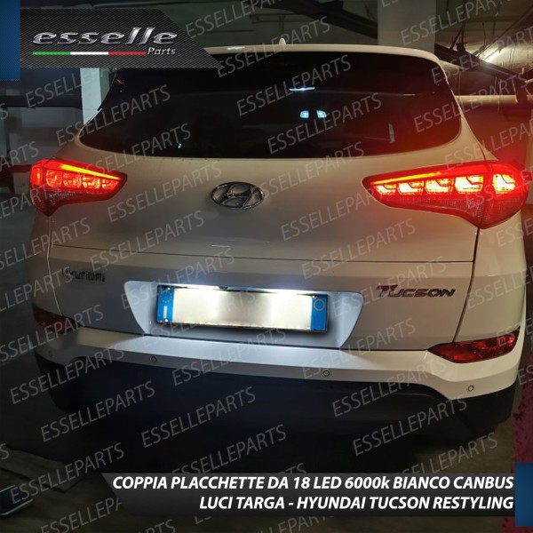 Coppia placchette luci targa 18 LED 6000K Hyundai Tucson Restyling dal 07/2018