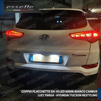 Coppia placchette luci targa 18 LED 6000K Hyundai Tucson Restyling dal 07/2018 Coppia placchette luci targa 18 LED 6000K Hyundai Tucson Restyling dal 07/2018
