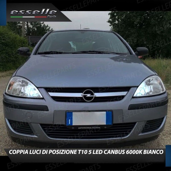 Coppia Lampade T10 W5W 5 LED Canbus 6000K bianco OPEL Combo C