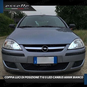 Coppia Lampade T10 W5W 5 LED Canbus 6000K bianco OPEL Combo C Coppia Lampade T10 W5W 5 LED Canbus 6000K bianco OPEL Combo C