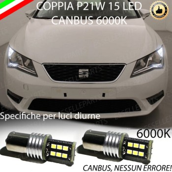 Lampade P21W da 15 Luci diurne DRL 6000K Canbus Seat Leon 3 5F