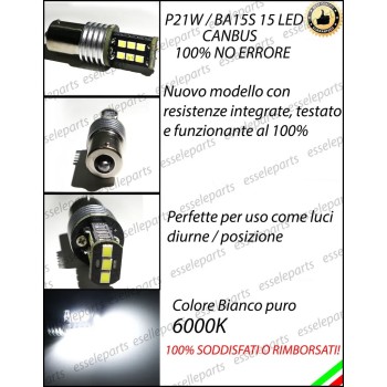Lampade P21W da 15 Luci diurne DRL 6000K Canbus Seat Leon 3 5F