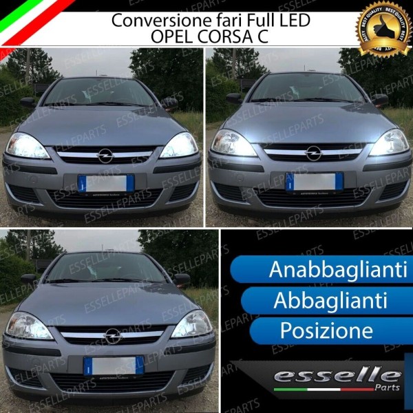 Conversione Fari Full LED per Opel Corsa C Lampade Compatte 6000K Bianco Canbus