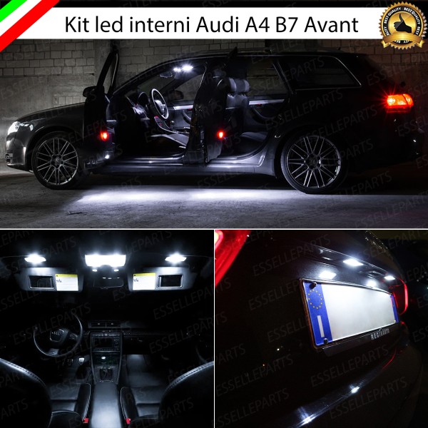 Kit LED interni Completo + Placchette Targa Audi A4 B7 Avant senza pacchetto luci