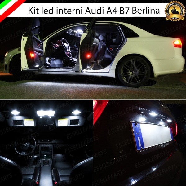 Kit LED interni Completo + Placchette Targa Audi A4 B7 Berlina senza pacchetto luci