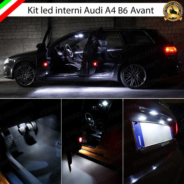 Kit LED interni Completo + Placchette Targa Audi A4 B6 Avant con pacchetto luci