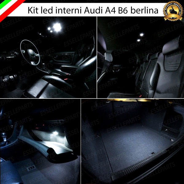 Kit LED interni Medium Pack 6000K Bianco Canbus Audi A4 B6 Avant senza pacchetto luci
