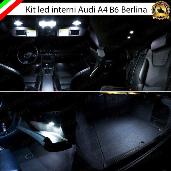 Kit LED interni Completo 6000K Bianco Canbus Audi A4 B6 Avant senza pacchetto luci