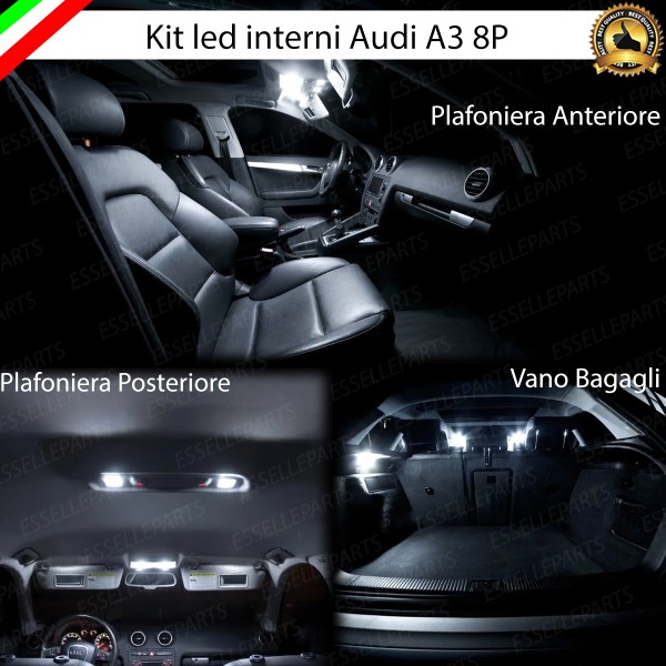 Kit LED interni Medium Pack 6000K Canbus Audi A3 8P Pre-Restyling senza pacchetto luci