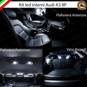Kit LED interni Medium Pack 6000K Canbus Audi A3 8P Pre-Restyling senza pacchetto luci Kit LED interni Medium Pack 6000K Canbus Audi A3 8P Pre-Restyling senza pacchetto luci