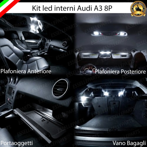 Kit LED interni Completo 6000K Canbus Audi A3 8P Restyling senza pacchetto luci