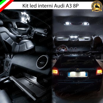 Kit LED interni + LED targa 6000K Audi A3 8P Pre-Restyling senza pacchetto luci