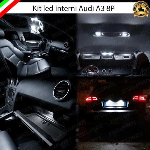 Kit LED interni + LED targa 6000K Audi A3 8P Restyling senza pacchetto luci