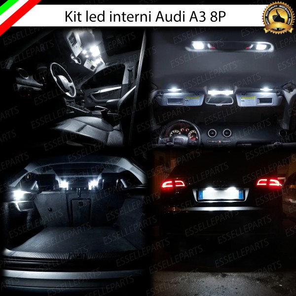 Kit LED interni + LED targa 6000K Canbus Audi A3 8P Restyling con pacchetto luci