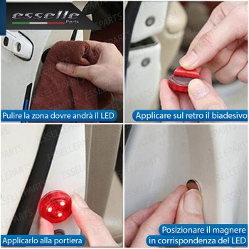 Placchette LED Strobo D'ingombro per Portiera Senza Fili Placchette LED Strobo D'ingombro per Portiera Senza Fili