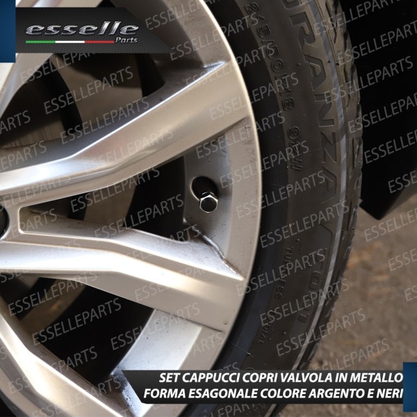 Set 4 Tappi Coprivalvola Neri in alluminio per Alfa Romeo Giulia