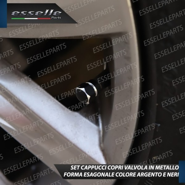 Set 4 Tappi Coprivalvola Neri in alluminio per Volkswagen Golf 4