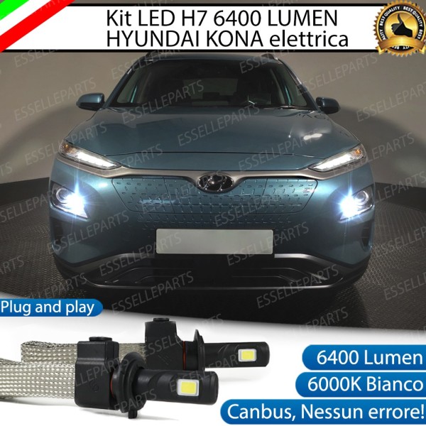 Kit Full LED H7 6400 Lumen 6000K bianco Abbaglianti HYUNDAI KONA ELECTRIC