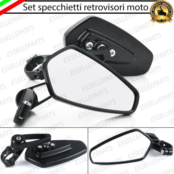 Coppia Specchietti Retrovisori Neri Laterali Universali per Manubrio CAGIVA