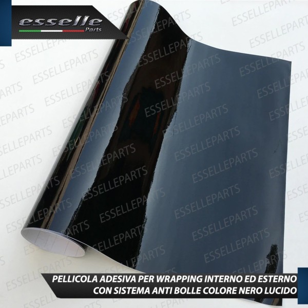 Pellicola Nero Lucido adesiva Professionale per Interni ed Esterni Auto