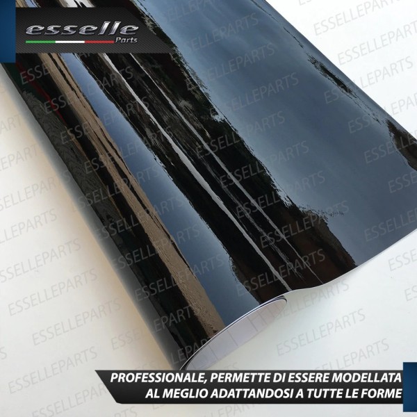 Pellicola Nero Lucido adesiva Professionale per Interni ed Esterni Auto