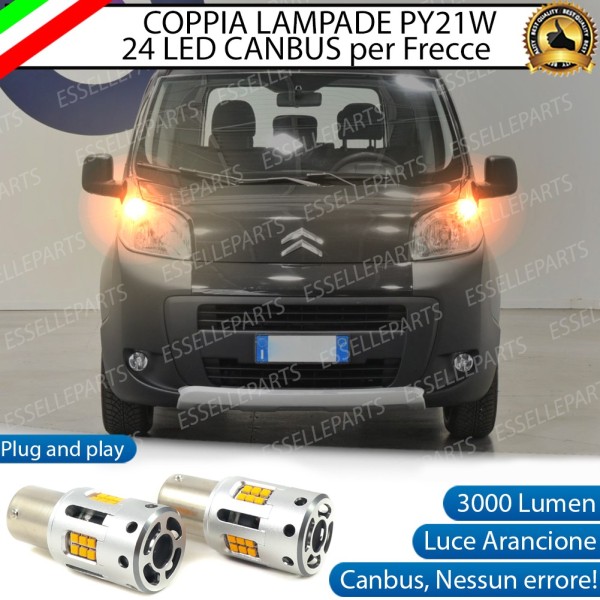 Coppia Frecce Anteriori PY21W 24 LED Canbus 3.0 per CITROEN NEMO
